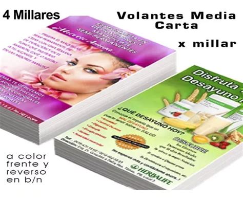 4 Millares Volantes 1 2 Carta Color Frente Y Reverso En B n Envío gratis