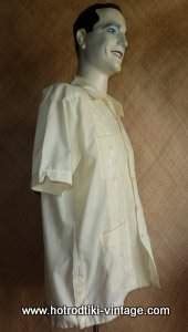 Vintage Style Mens The Romani Collection Guayabera Cream Shirt HRTV