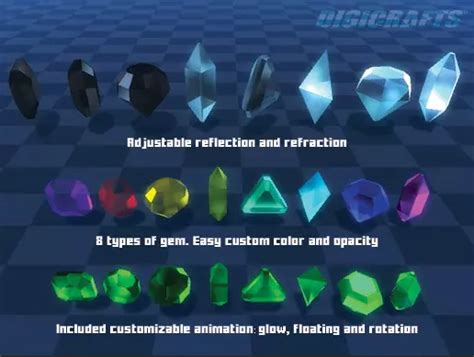 Low Poly Animated Gem Pack 3d Props Unity Asset Store Reflection