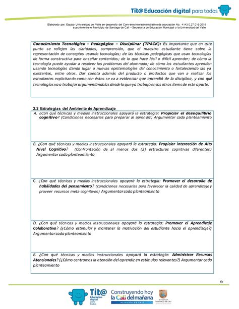 Planificador Ambiente De Aprendizaje A Pdf