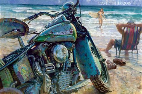 Harley davidson art, Motorcycle painting, Motorcycle art