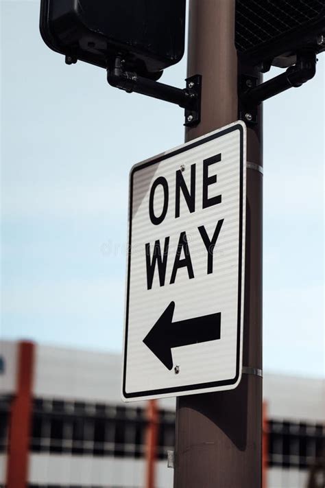 "one Way" Sign on a Black and White Street Signboard Stock Image ...