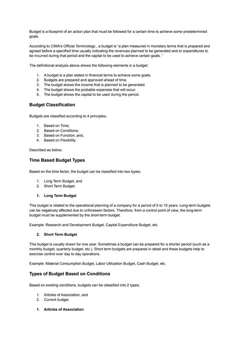 SOLUTION Budgets Are Definition Classification And Types Of Budgets