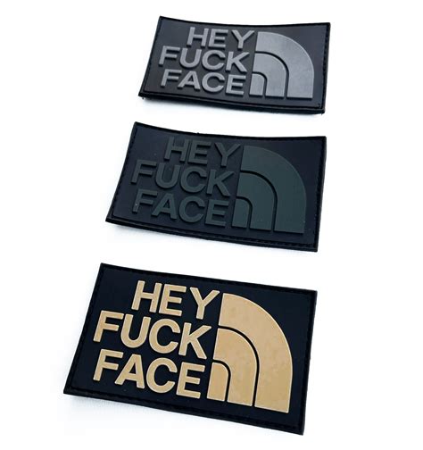 MRBS Rubber Patch Hey Fuck Face 8 5 X 5 Cm FUN Patches