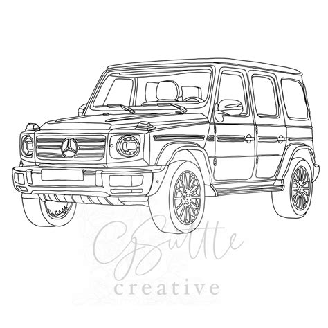 Mercedes G-wagon Continuous Monochrome Line Drawing Perfect | Etsy UK ...