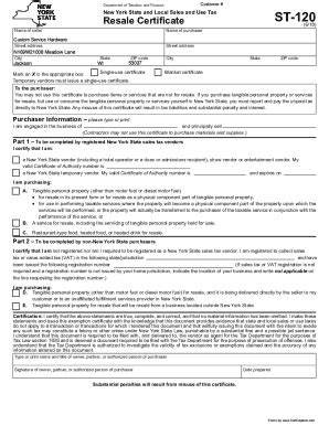 Fillable Online Printable New York Sales Tax Exemption Certificates Fax