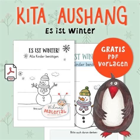 Aushang Kita Es Ist Winter Gratis Vorlagen