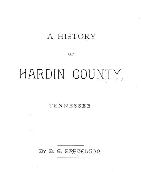 The History Of Hardin County Tennessee Mountain Press And Southern