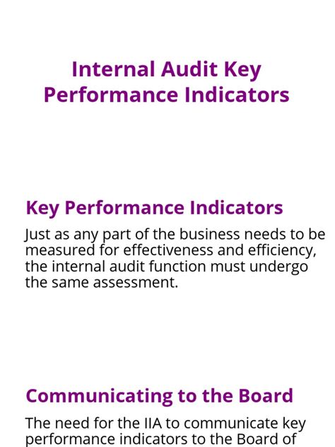 Internal Audit Key Performance Indicators Pdf Internal Audit Performance Indicator