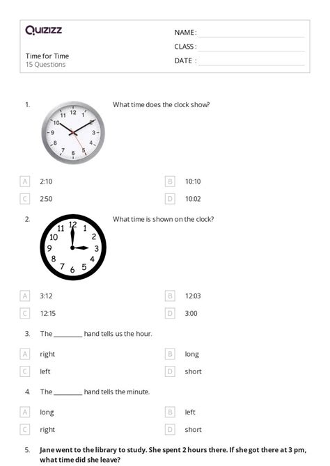 50 Time Worksheets For 2nd Grade On Quizizz Free And Printable