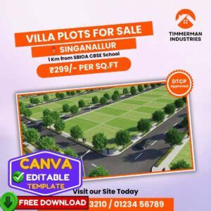 Free Dtcp Villa Plots Templates Canva Editable Templates Estate