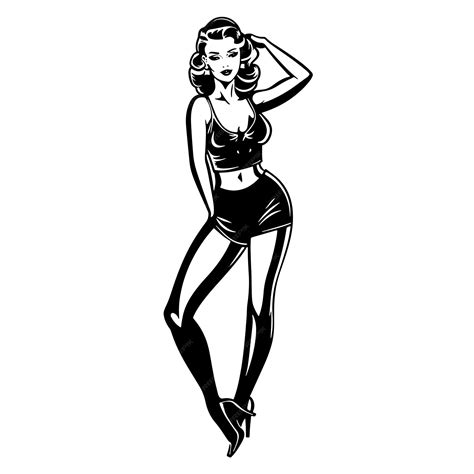 Pin Up Girl Silhouette Vector Premium Ai Generated Vector