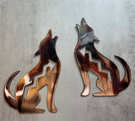 Arizona Howling Coyote Wall Art Mirrored Pair - Etsy