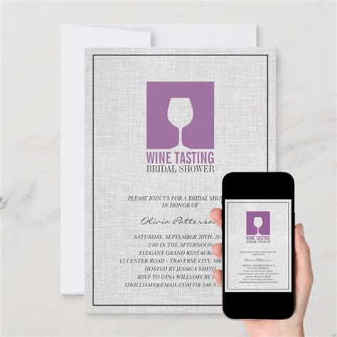 Elegant Wine Tasting Bridal Shower Invitations Zazzle