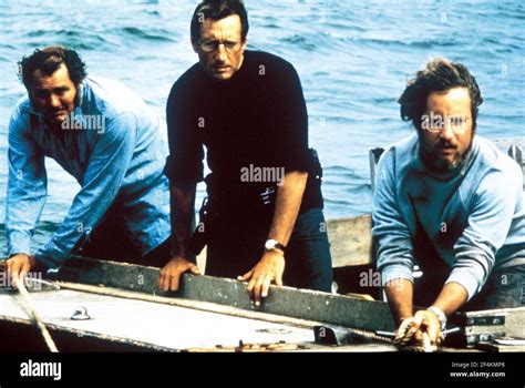 Robert Shaw Roy Scheider And Richard Dreyfuss In Jaws 1975 Directed