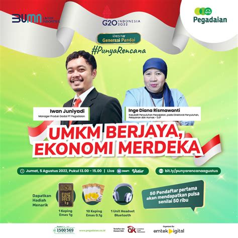 Gelar Webinar Pegadaian Ingin Berjayakan Umkm Merdeka