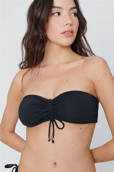 Garage Ruched Front Bandeau Bikini Top 10006490706v