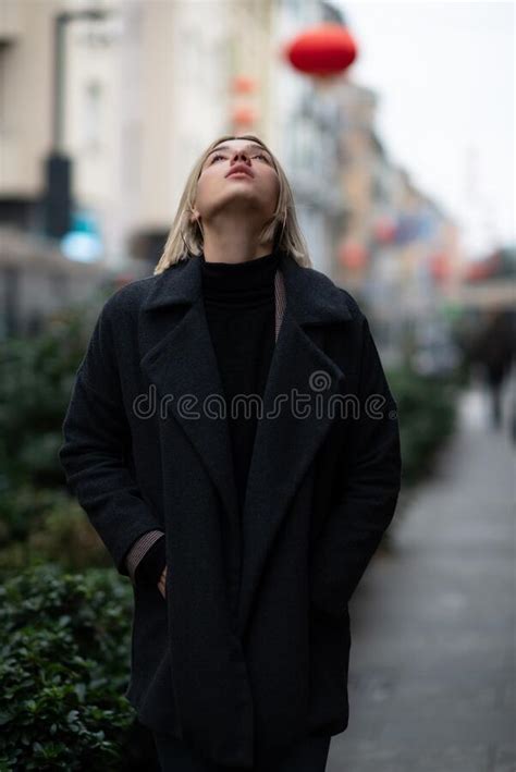 Outdoor Urban Female Portrait Fashion Model Young Woman Posing In