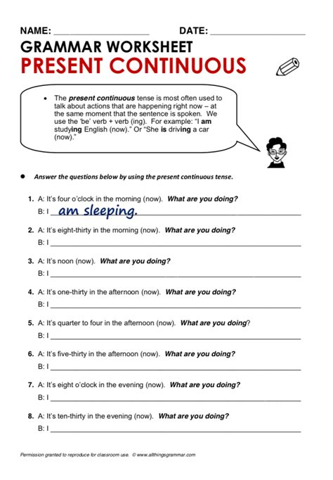 Present Continuous Tense Worksheet KSSR Lehrer Gemacht Worksheets