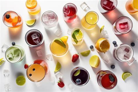 drinks top view stock illustrations  drinks top view stock