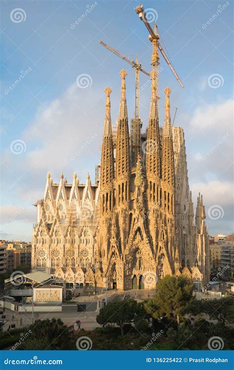 Aerial View Of The Sagrada Familia A Large Roman Catholic Church In