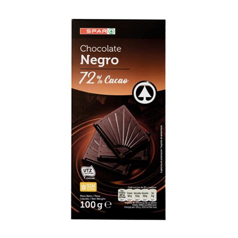 Chocolate Negro 72 De Cacao Spar 100 Grs Spar