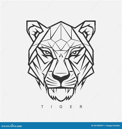 Modern Abstract Vector Tiger Logo Template Stock Vector Illustration