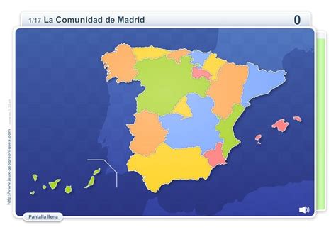 Mapa interactivo de España Comunidades de España Juegos Geográficos