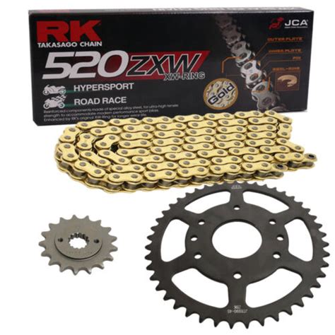 Chain Set Kawasaki KLR 650 95 04 Chain RK GB 520 Zxw 106 Gold Open 15