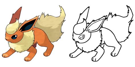 Flareon Coloring Page Print Ideashortcut