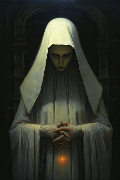 Praying Nun Painting by My Head Cinema - Fine Art America