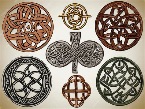 Premium Photo | A set of four celtic symbols on a white background ...