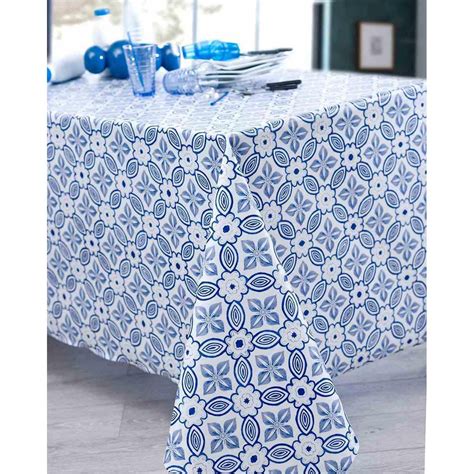 Nappe Bleu Anti tache Imprimé PORCELAINE 3 SUISSES