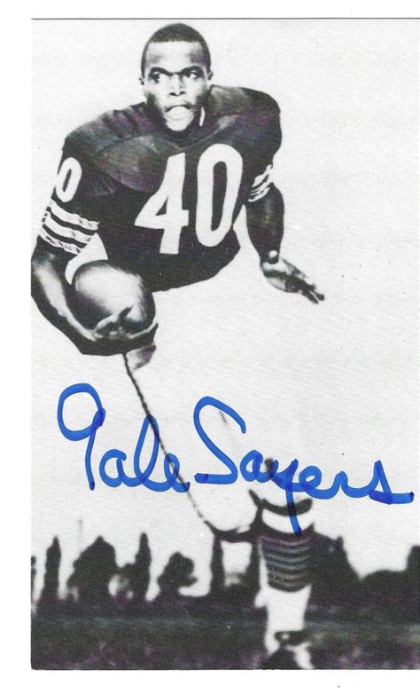 Autographed GALE SAYERS Chicago Bears Picture Postcard - Main Line ...