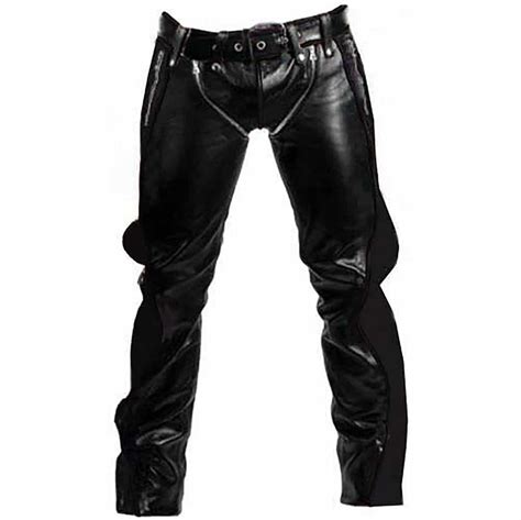 Hombre Vaca Cuero Bondage Pantalón Heavy Duty BDSM Panta Negro Etsy