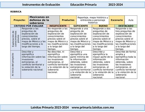 To Grado Octubre Instrumentos De Evaluaci N R Brica