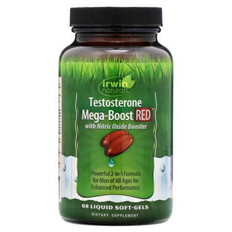 Irwin Naturals Testosterone Mega Boost Red 68 желатиновых капсул Iherb