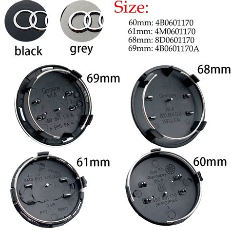 4pcs 60mm 61mm 69mm Car Styling Wheel Center Cap Hub Covers Badge