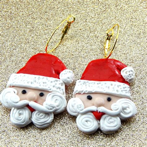 Santa Claus Earringsbig Santa Claus Earringssanta - Etsy