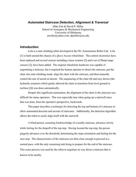 Pdf Automated Staircase Detection Alignment And … Staircase Detection