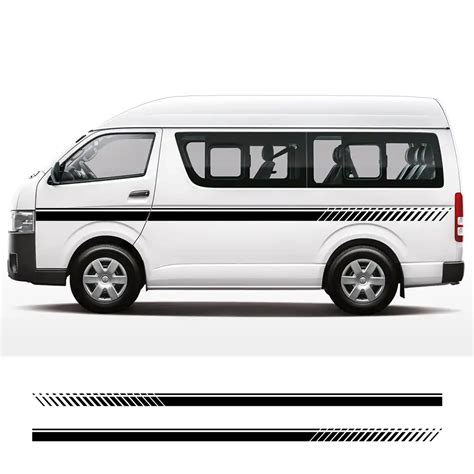 Car Styling Door Side Decals For Toyota Hiace 2004 2015 Bus Racing