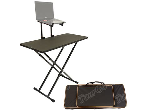 TourGo DJ Stand Workbench Adjustable Mobile DJ Table with Laptop Shelf - TourGo Event Solution ...