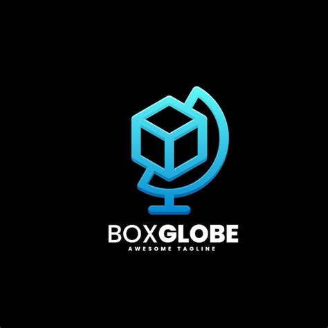 Premium Vector Vector Logo Illustration Box Globe Line Art Style