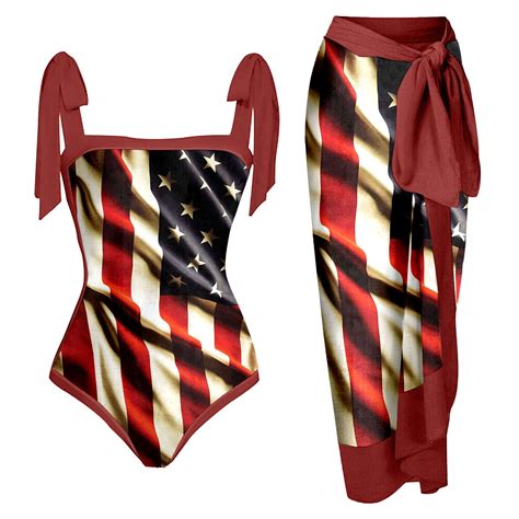 Toraway Cute For Women Xs Women Fashion Independence Day Flag Print Two