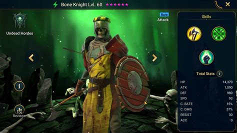 Raid Shadow Legends Hero Showcase Bone Knight Lv 60 YouTube