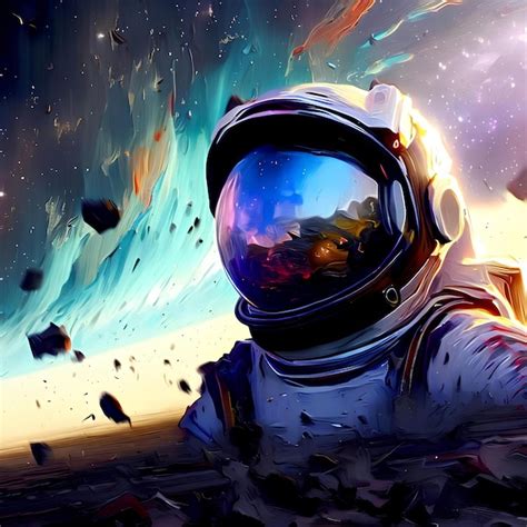 Premium Photo Astronaut Floating In Space Concept Art