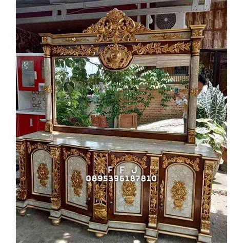 Jual Meja Rias Tolet Kayu Jati Ukir Mewah Sima Buffet Tv Figura Cermin