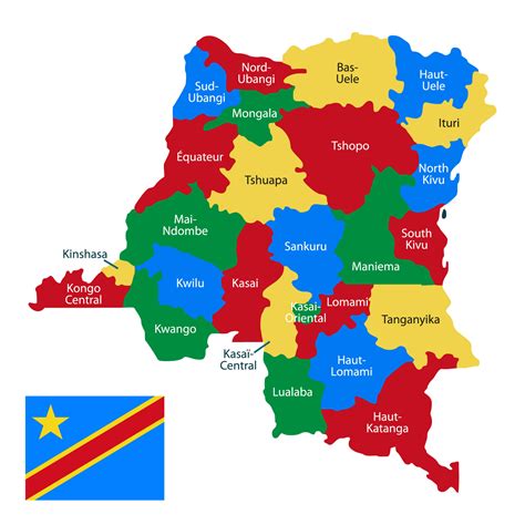 Mapa de la República Democrática del Congo para imprimir