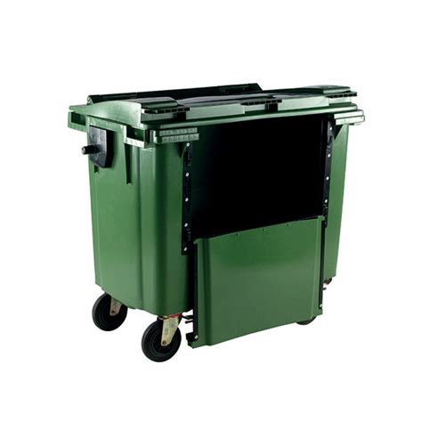 Epower 1100l Drop Front Wheellie Bin Green