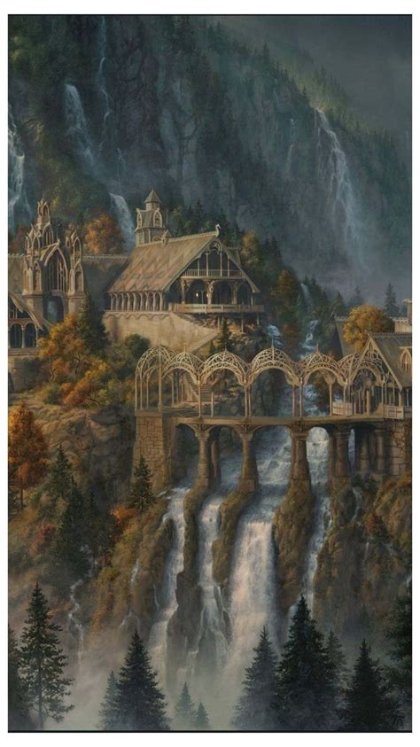 Download Rivendell Waterfall Fantasy Artwork Wallpaper